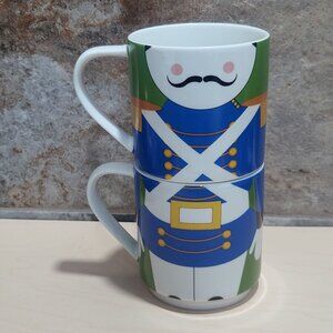 Maxwell & Williams Two Stackable Mugs Nutcracker Toy Soldier You're A Doll Coll